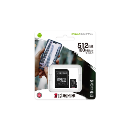 Kingston 512GB microSDXC Canvas Select Plus 100R A1 C10 Card + adapterrel