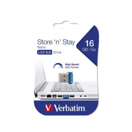 VERBATIM Pendrive, 16GB, USB 3.0, 80/25MB/sec, "NANO STORE ´N´ STAY"