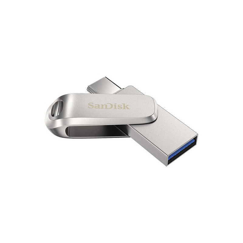 Sandisk Ultra Dual Drive Luxe USB flash meghajtó 256 GB USB Type-A / USB Type-C 3.2 Gen 1 (3.1 Gen 1) Rozsdamentes acél