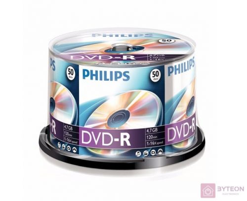 Philips DVD-R47CBx50 Cake DVD-R írható DVD lemez 4,7GB 50db