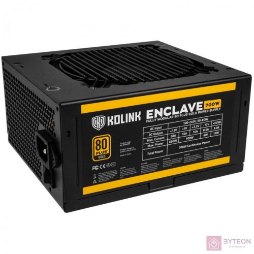 Kolink Enclave 700W [Moduláris, 80+ Gold] - Fekete