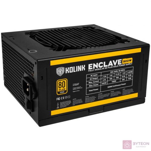 Kolink Enclave 500W [Moduláris, 80+ Gold] - Fekete