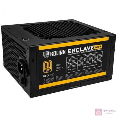 Kolink Enclave 600W [Moduláris, 80+ Gold] - Fekete