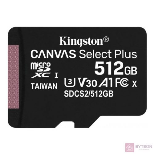 Kingston 512GB microSDXC Canvas Select Plus 100R A1 C10 Card