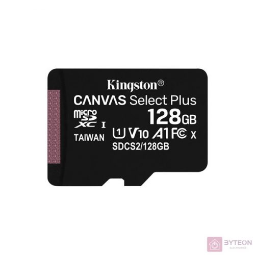 Kingston 128GB microSDXC Canvas Select Plus 100R A1 C10 Card adapter nélkül