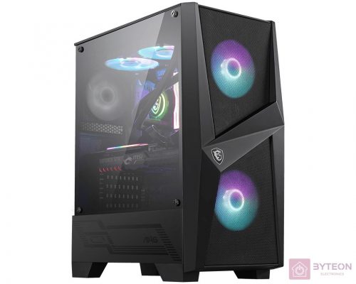 MSI MAG FORGE 100R Midi Tower Fekete, Átlátszó