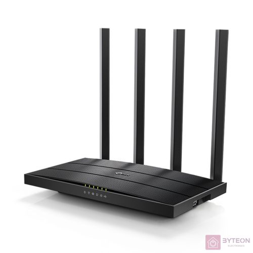 TP-LINK Archer C6U vezetéknélküli router Kétsávos (2,4 GHz / 5 GHz) Gigabit Ethernet Fekete