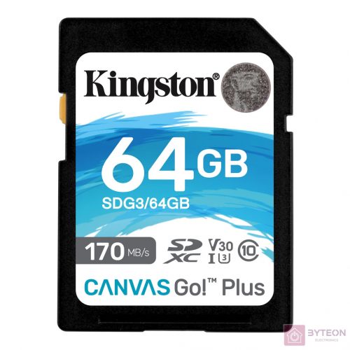 Kingston Technology Canvas Go! Plus memóriakártya 64 GB SD Class 10 UHS-I