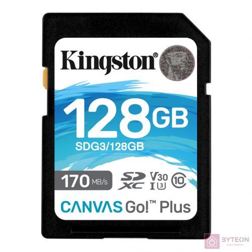 Kingston Technology Canvas Go! Plus memóriakártya 128 GB SD Class 10 UHS-I