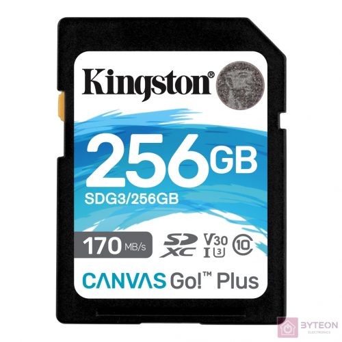 Kingston Technology Canvas Go! Plus memóriakártya 256 GB SD Class 10 UHS-I