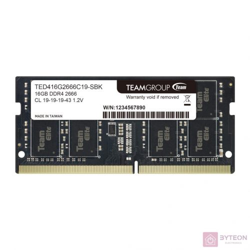 TeamGroup Elite 16GB DDR4 2666MHz CL19-19-19-43 notebook memóriamodul