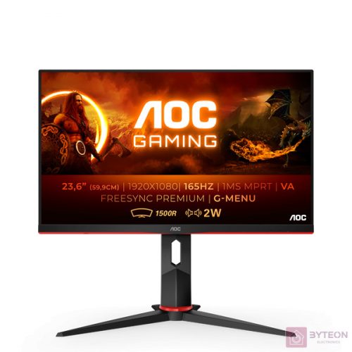 AOC G2 C24G2AE/BK számítógép monitor 59,9 cm (23.6") 1920 x 1080 pixelek Full HD LED Fekete, Vörös