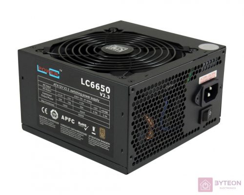 LC-Power LC6650 V2.3 tápegység 650 W 20+4 pin ATX ATX Fekete