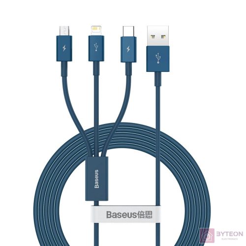 Baseus CAMLTYS-03 USB kábel 1,5 M USB A USB C/Micro-USB B/Lightning Kék