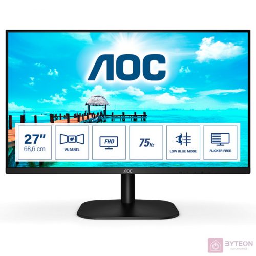 AOC 27B2DM számítógép monitor 68,6 cm (27") 1920 x 1080 pixelek Full HD Fekete