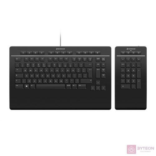 3Dconnexion Keyboard Pro with Numpad billentyűzet USB + RF Wireless + Bluetooth QWERTY Nemzetközi amerikai Fekete