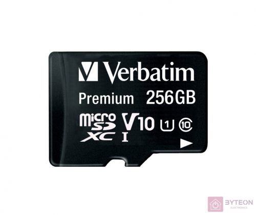 Verbatim Premium U1 memóriakártya 256 GB MicroSDXC UHS-I Class 10