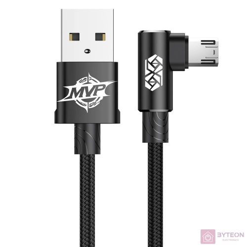 Baseus MVP Elbow Type USB kábel 2 M USB 2.0 USB A Micro-USB A Fekete