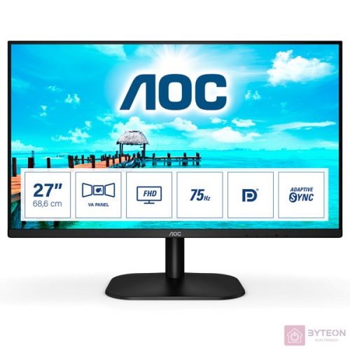 AOC B2 27B2QAM LED display 68,6 cm (27") 1920 x 1080 pixelek Full HD Fekete