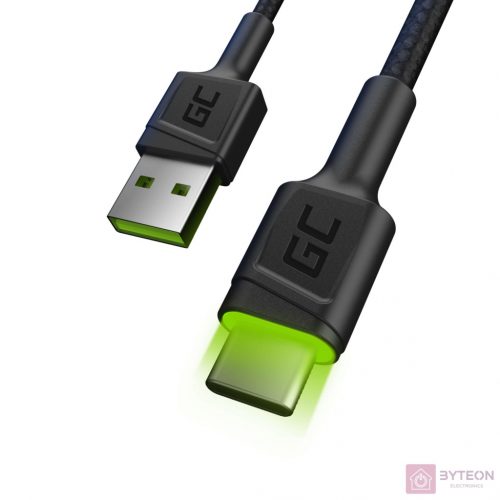 Green Cell KABGC06 USB kábel 1,2 M USB A USB C Fekete