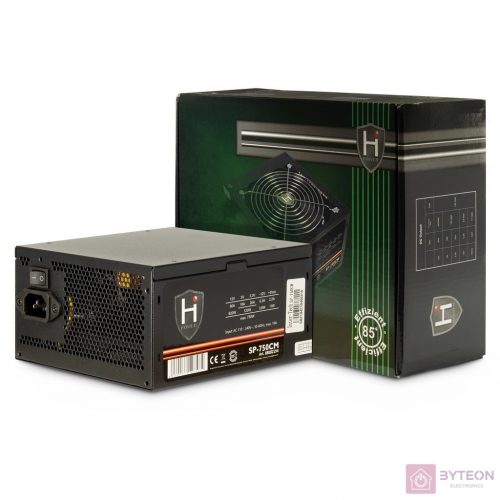 Inter-Tech HiPower SP-750CM tápegység 750 W 20+4 pin ATX ATX Fekete