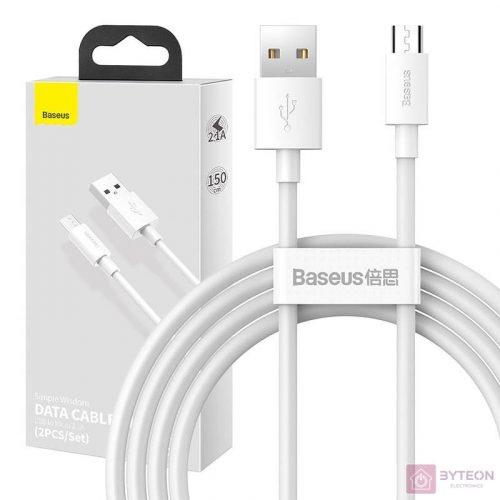 Baseus TZCAMZJ-02 USB kábel 1,5 M USB A Micro-USB B Fehér