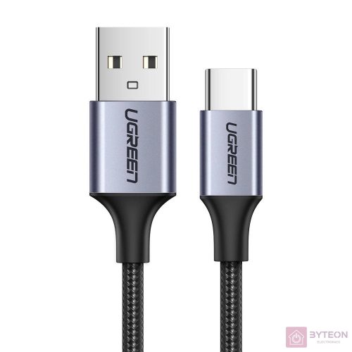 USB-USB-C QC3.0 UGREEN kábel 0,25 m alumínium csatlakozóval (fekete)