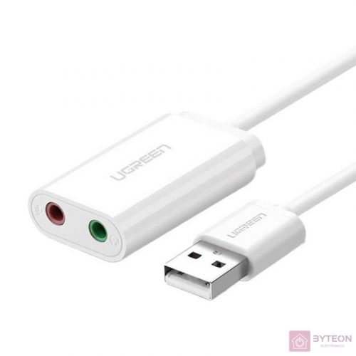 UGREEN 15 cm-es USB külső hangkártya (fehér)