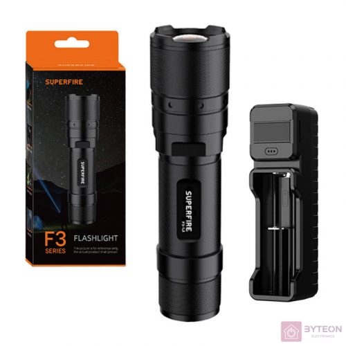 Superfire F3-L2 ZOOM zseblámpa, 570lm