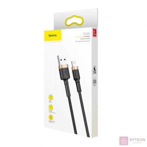 USB Lightning Baseus Cafule 2,4A 1 m-es kábel (arany-fekete)