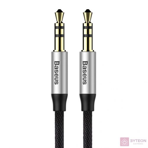 3,5 mm-es mini jack audiokábel AUX Baseus Yiven 1,5 m (fekete és ezüst)