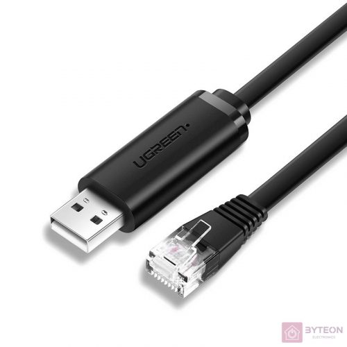 UGREEN CM204, USB - RJ45 konzolkábel hálózati eszközökhöz, 1,5 m (fekete)