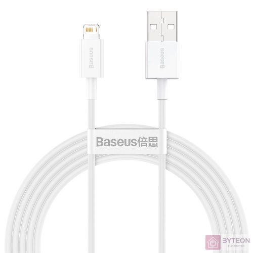 USB-kábel a Lightning Baseus Superior sorozathoz, 2,4A, 2m (fehér)