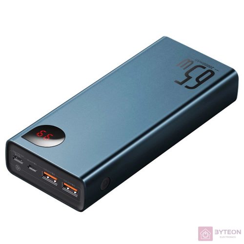 Powerbank Baseus Adaman Metal 20000mAh, PD, QC 3.0, 65W, 2xUSB + USB-C + mikro USB, (kék)