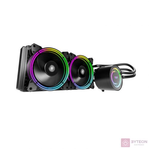 Darkflash TR240 Számítógép vízhűtés AiO RGB 2x 120x120 (fekete)