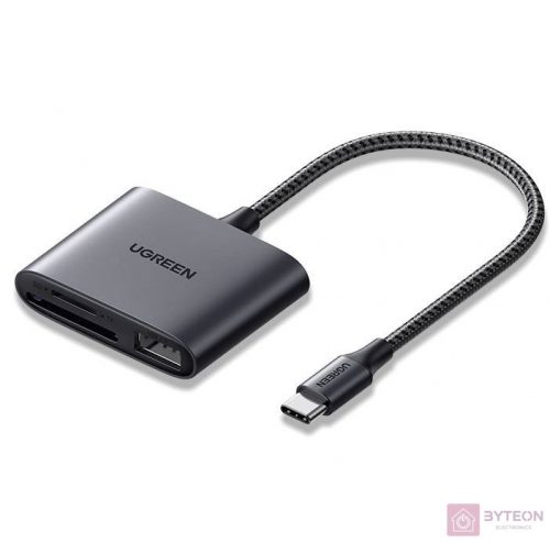 UGREEN CM387 Kártyaolvasó + USB, USB-C (fekete)