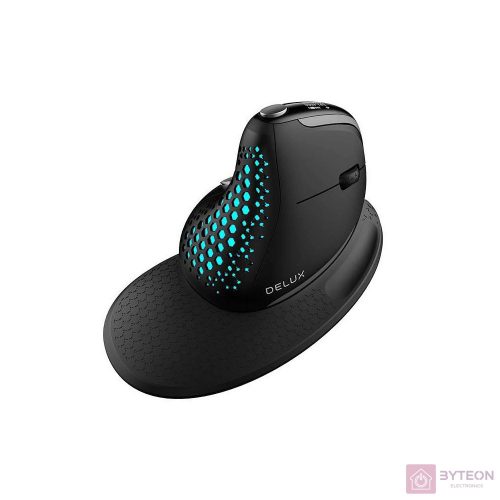 Delux M618XSD vezeték nélküli vertikális, ergonomikus egér BT+2.4G RGB