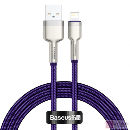 USB-kábel a Lightning Baseus Cafule-hez, 2,4A, 1 m (ibolya)