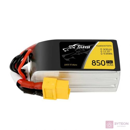 Tattu 850mAh 11.1V 75C 3S1P akkumulátor XT60 csatlakozó