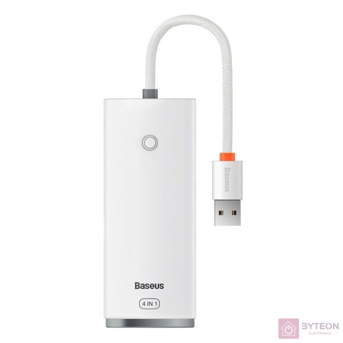 Baseus Lite Series 4 az 1-ben USB - 4x USB 3.0 hub, 25 cm (Fehér)