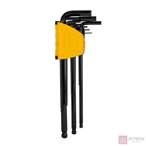 Extra hosszú gömbvégű hatlapfejű kulcskészlet Deli Tools EDL232309H, 1,5-10mm, 9db