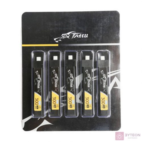 Tattu LiPo 300mAh 3.8V 75C 1S1P HV BT2.0.5 akkumulátor (5db)