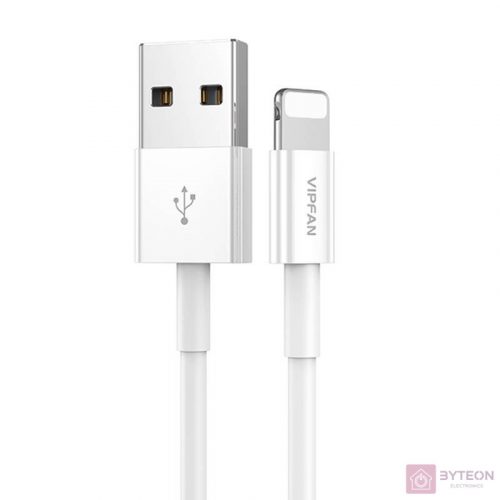 USB és Lightning kábel Vipfan X03, 3A, 1m (fehér)