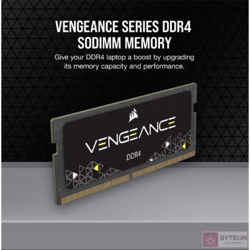 CORSAIR VENGEANCE DDR4 16GB 1x16GB 3200MHz SODIMM Unbuffered 22-22-22-53 Black PCB 1.2V