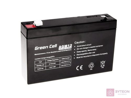 GREEN CELL Battery AGM 6V 7AH