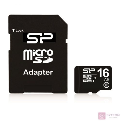 Silicon Power microSDHC 16GB (Class10) SD adapterrel