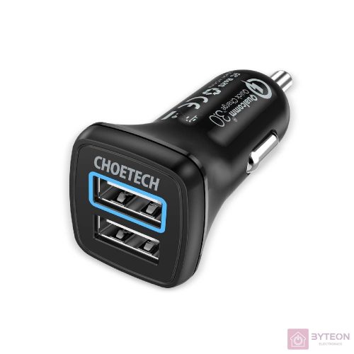 Car Charger 30W QC 3.0 Dual Ports (black)