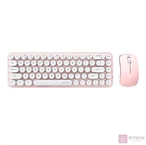 Wireless keyboard + mouse set MOFII Bean 2.4G (White-Pink)