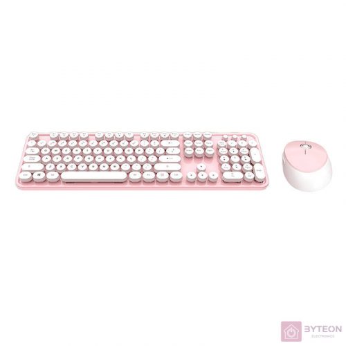 Wireless keyboard + mouse set MOFII Sweet 2.4G (White-Pink)