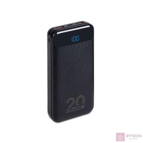 RivaCase VA2580 20000mAh QC/PD 20W LCD PowerBank Black